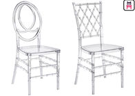 Resin Chiavari Plastic Restaurant Chairs PC Transparent Armless For Bar / Cafe