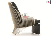 Gold / Chrom Color Furniture Sofa Chair Stainless Steel Chaise Longues For Hotel