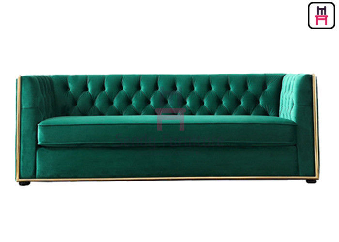 Vintage Luxury Studded Chesterfield Restaurant Bar Stools 3 Seats Arm With Velvet Upholstered