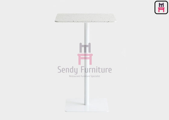 কেনা Terrazzo শীর্ষ H105cm স্কয়ার বার টেবিল OEM পাউডার লেপ ইস্পাত বার টেবিল online manufacture
