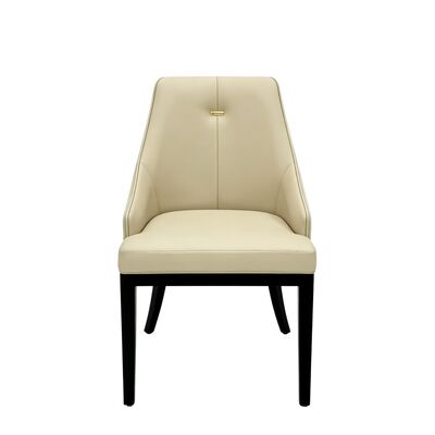 বাণিজ্যিক ডাইনিংয়ের জন্য কাস্টমাইজযোগ্য রঙ এবং স্টেইনলেস স্টীল অ্যাকসেন্ট সহ আর্গোনমিক কাঠের রেস্তোঁরা চেয়ার