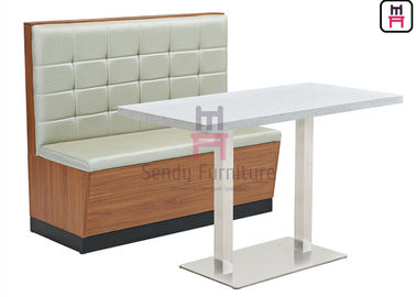 উচ্চ আবদ্ধ চামড়া উফফ্লারার্ড Banquette আসন কাঠ ওয়াল 38 '' উচ্চতর উচ্চ পিছনে সঙ্গে