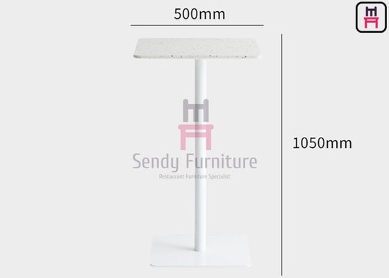 Terrazzo H105cm স্কয়ার রেস্টুরেন্ট বার টেবিল OEM ODM পাউডার আবরণ ইস্পাত বার