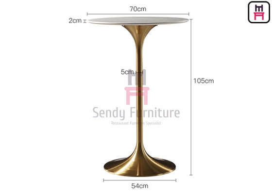 উচ্চতা 105cm MDF রেস্টুরেন্ট বার উচ্চতা টেবিল 0.2cbm স্টেইনলেস স্টীল গোলাকার টিউলিপ টেবিল