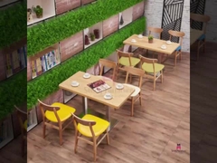 ক্লাসিক্যাল কার্ভড ব্যাক কাঠের ডাইনিং চেয়ার লেদার সিট কমার্শিয়াল ইনডোর ফার্নিচার